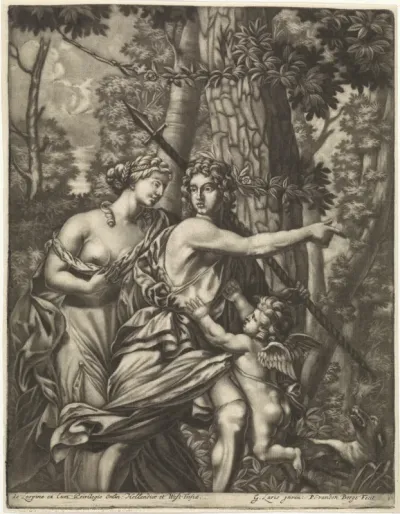 Venus weerhoudt Adonis van de jacht