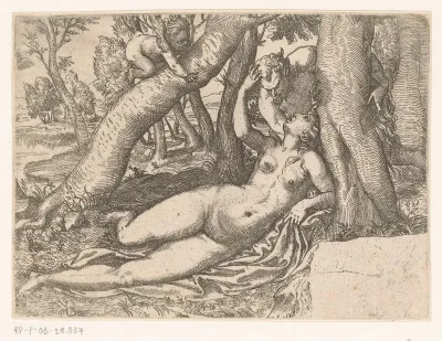 Venus wordt gewekt door een sater