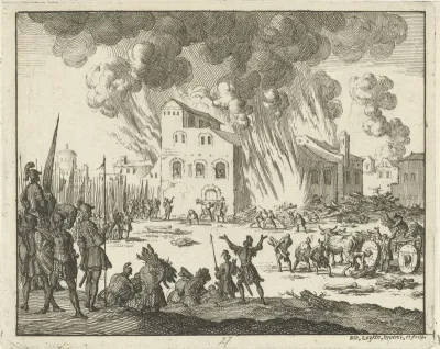 Verbranden van een kerk door keizer Maximinus
