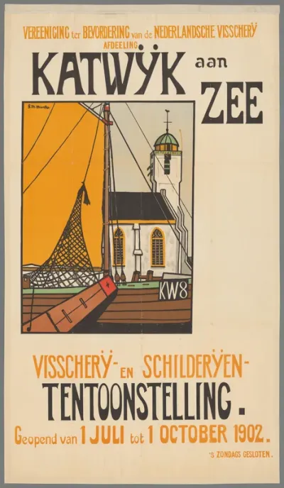 Vereeniging ter bevordering van de Nederlandsche visscherij Afdeeling Katwijk aan Zee. Visscherij- en schilderijententoonstelling. Geopend van 1 Juli tot 1 October 1902.