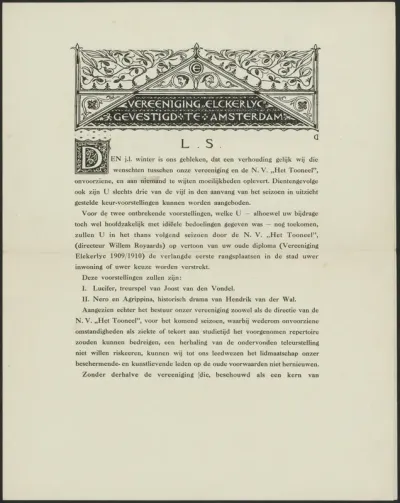 Verenigingsblad van de Vereeniging Elckerlyc te Amsterdam
