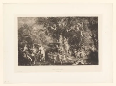 Verering van Venus door putti, nimfen en saters