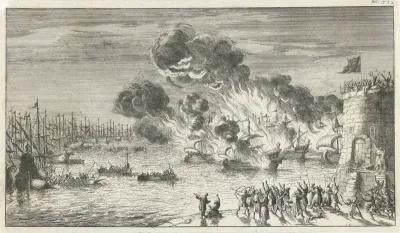 Vergeefse poging van de Grieken om de Venetiaanse vloot te verbranden