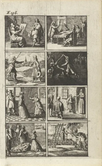 Verhaal met voorstellingen van moord en doodstraf (F. 196.)
