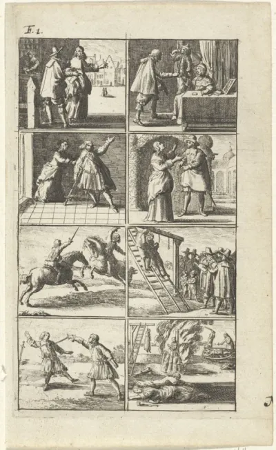 Verhaal met voorstellingen van moord en doodstraf (F.1.)