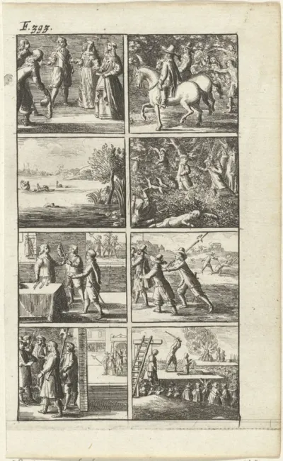 Verhaal met voorstellingen van moord en doodstraf (F. 393.)