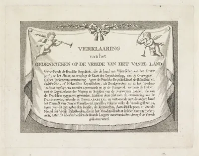 Verklaring van de prent met de Allegorie op de Vrede van Campo Formio, 1797