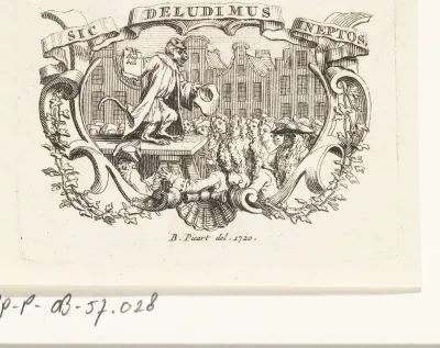 Verklede aap op een podium