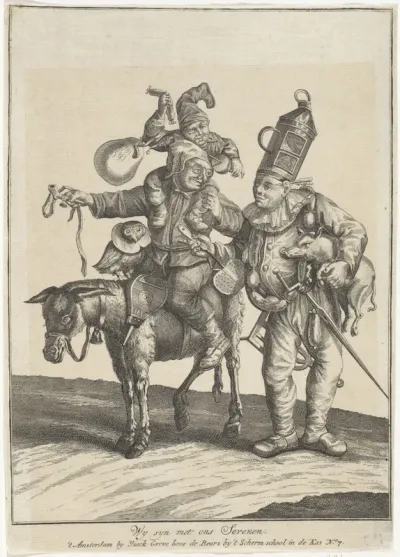 Verklede figuren met verschillende dieren