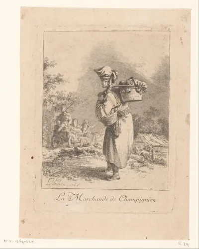Verkoopster van champignons