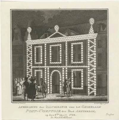 Verlichting van het postkantoor te Amsterdam
