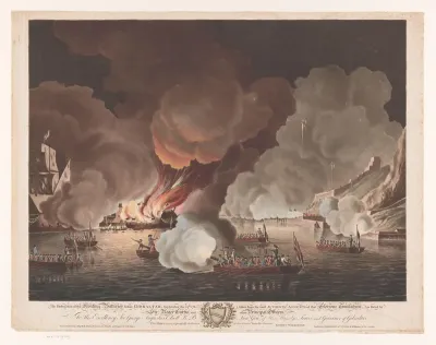Vernietigen van schepen voor Gibraltar, 14 september 1782