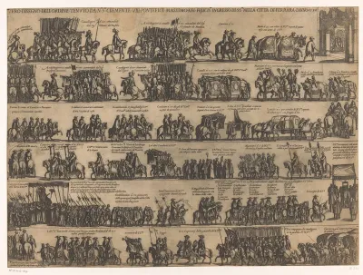 Vero disegno delle ordine tenuto da N.ro S.re Clemente VIII pontefice massimo nel felicis.mo ingresso di S.S.fa nella citta di Ferrara lanno 1598
