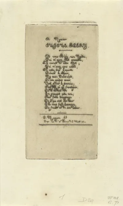 Vers a Eugène Bléry