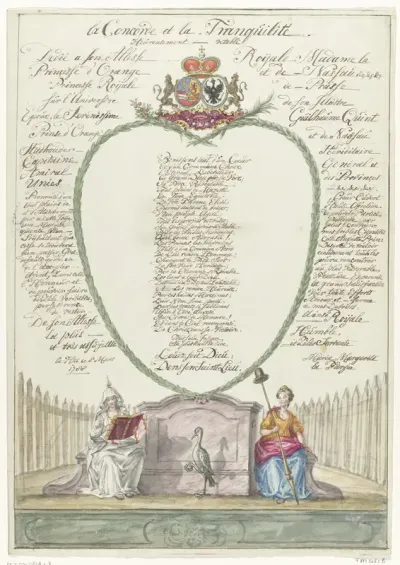 Vers voor prinses Wilhelmina bij de veertigste verjaardag van prins Willem V, 1788