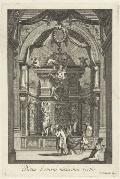 Verschillende mensen in een kapel