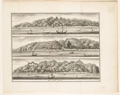 Verschillende versterkingen van de VOC op Ceram