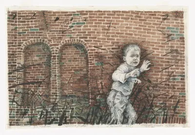Verschrikt jongetje
