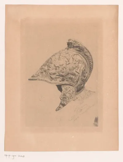Versierde helm