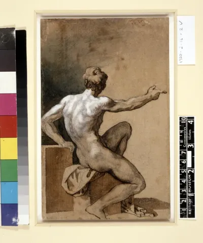 Verso Study of a nude man seen from behind