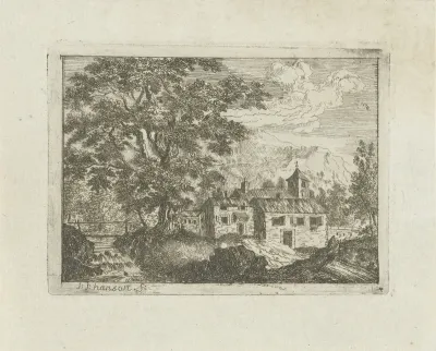 Versterkt huis bij een waterval