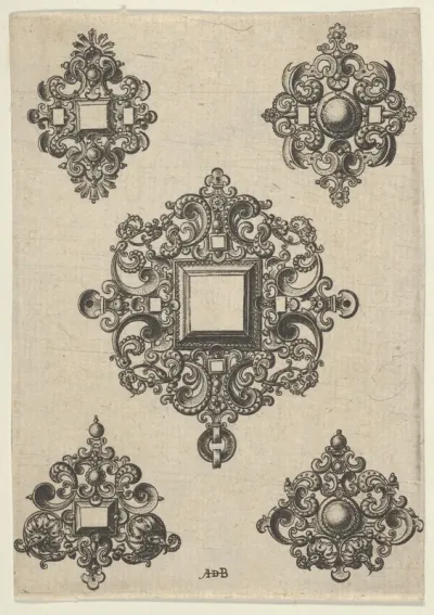 Vertical Panel with Designs for Five Mirrors