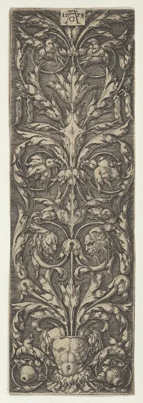 Vertical Panel with Inhabited Candelabrum Rising from a Cuirass