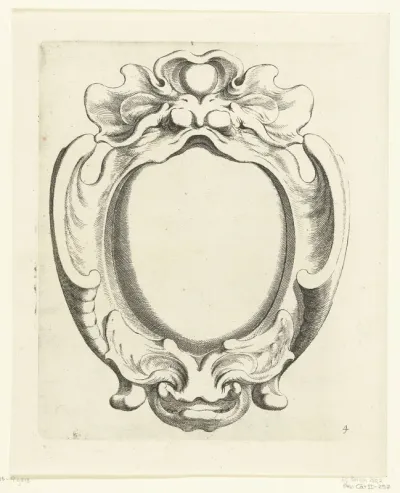 Verticale kwabcartouche met groot ovaal compartiment