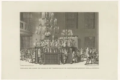 Vertoning van de Thora-rollen in de Portugese synagoge te Amsterdam