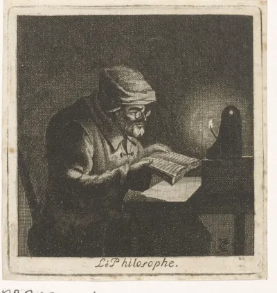 Vertrek met een lezende man