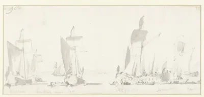 Vertrek van de Engelse koning Karel II tijdens zijn tocht over de Thames naar Sheerness en Chatham op 27 Augustus 1681