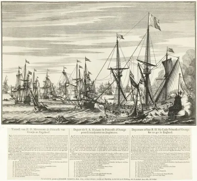 Vertrek van de prinses van Oranje naar Engeland, 1689