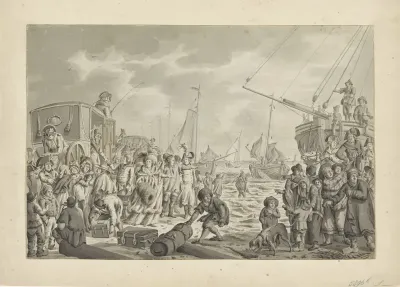 Vertrek van de prinses van Oranje naar Engeland, 1795