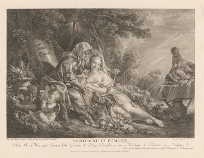 Vertumnus en Pomona in een parklandschap