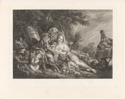 Vertumnus en Pomona in een parklandschap
