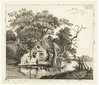 Vervallen boerderij aan het water