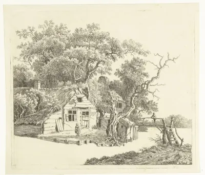 Vervallen boerderij aan het water