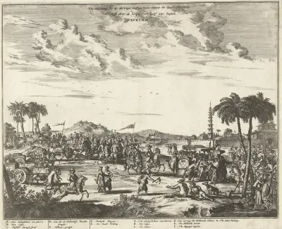 Verwelkoming van de Hollandse ambassadeur van Hoorn buiten Peking, 1667