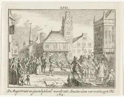 Verwijdering van de magistraat en de Roomse geestelijkheid uit Amsterdam