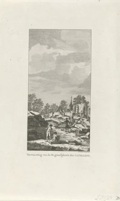 Verwoeste begraafplaats van familie Van der Capellen, 1788