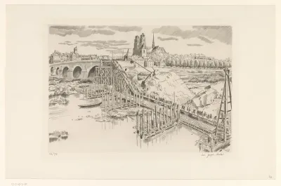 Verwoeste brug over de Seine