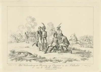 Verwonding van de prins van Oranje tijdens de Slag bij Waterloo
