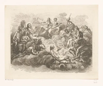 Verzameling der goden op de Olympus