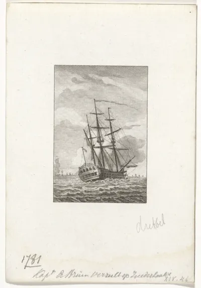 Verzeilen van het schip Prins Willem, 1781