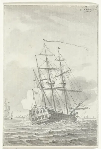 Verzeilen van het schip Prins Willem, 1781