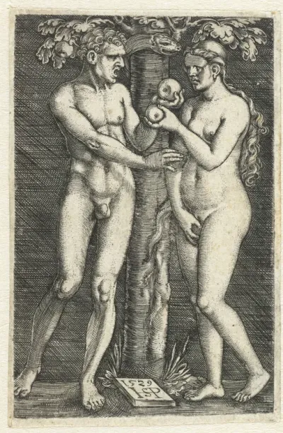 Verzoeking van Adam en Eva in het paradijs