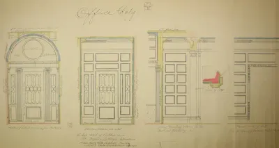 Vestibule Doors, Bryan Lathrop House, Chicago, Illinois, Shop Drawing