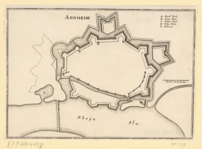 Vestingplattegrond van Arnhem