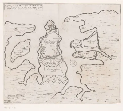 Vestingplattegrond van de haven van Malta