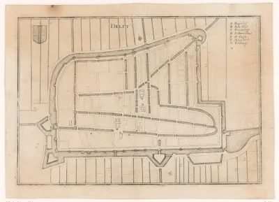 Vestingplattegrond  van Delft
